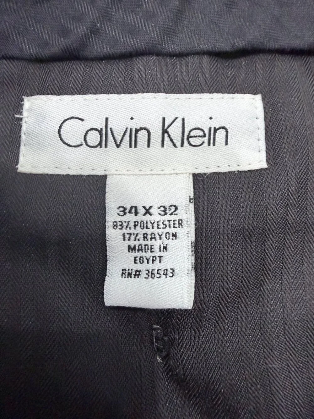 Calvin Klein Men’s Gray Plaid Dress Pants 34x32 Career Office Trouser Slacks